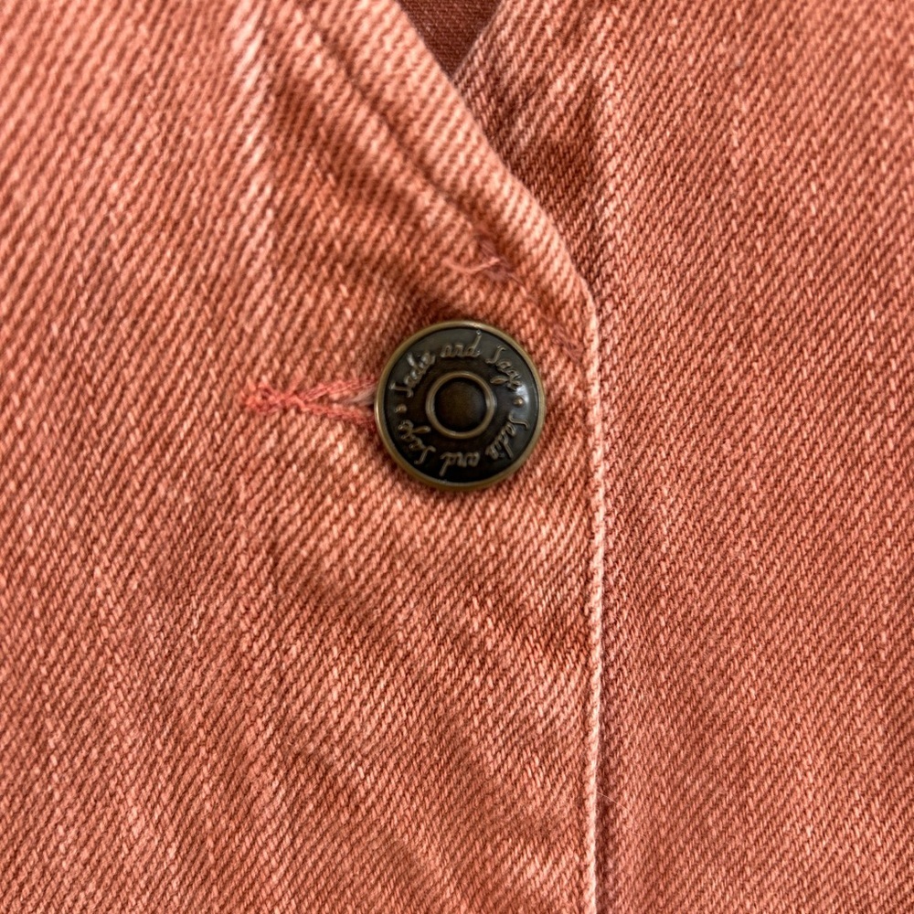 Sadie & Sage Denim Button Down Raw Hem Mini Dress Dusty Rose Women’s Size Small - Picture 4 of 6